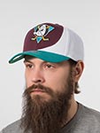 Бейсболка MITCHELL NESS арт. HP10390-ADUPURP Anaheim Ducks NHL (темно-бордовый/бирюзовый)